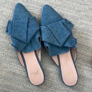 JCREW DENIM POINTED TOE FLATS